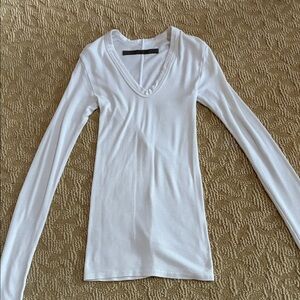 Enza Costa Classic White Long Sleeve Tee